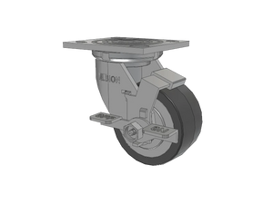 Albion 16XA04201SFBA 4" x 2" TPU Side Lock Caster – 4" x 4-1/2" Plate