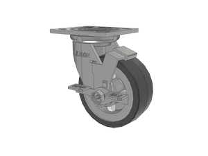 Albion 16XA05201SFBA 5" x 2" TPU Side Lock Caster – 4" x 4-1/2" Plate