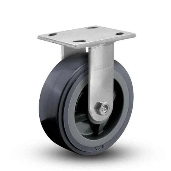 Albion Casters 6" x 2" Rigid Caster with Floor Protective TPU Wheel and 4" x 4.5" Top Plate - USA-Made Heavy-Duty Industrial Caster (Model 16XA06201R) Albion-Casters