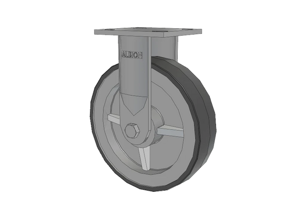 Albion Casters 8" x 2" Rigid Caster with Floor Protective TPU Wheel, 4" x 4-1/2" Top Plate - Heavy-Duty Industrial Caster 16XA08201R Albion-Casters