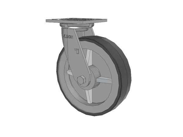 Albion Casters 8" x 2" USA-Rig Swivel Caster with Floor Protective TPU Wheel - 4" x 4-1/2" Top Plate - Model 16XA08201S Albion-Casters