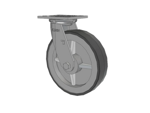 Albion 16XA08201S 8" x 2" TPU Swivel Caster – 4" x 4-1/2" Top Plate