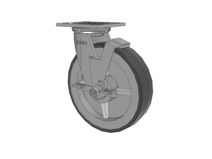 Albion 16XA08201SFBA 8" x 2" TPU Side Lock Caster – 4" x 4.5" Plate