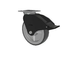Albion 16XA08201ST 8" x 2" TPU Total Lock Caster – 4" x 4.5" Plate