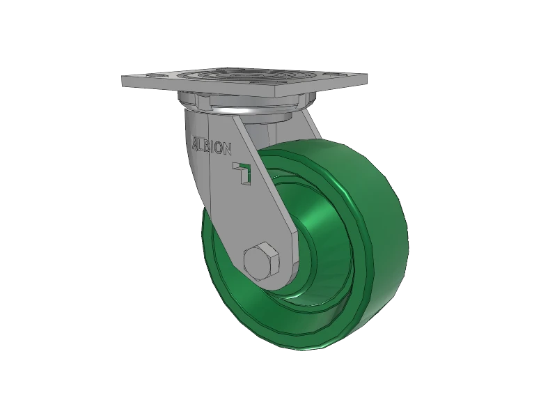 Albion Casters 5" x 2" USA-Made Top Total Lock Caster with Solid Polyurethane Wheel - 16XI05202S | Heavy-Duty Industrial Caster for Secure Stability Albion-Casters