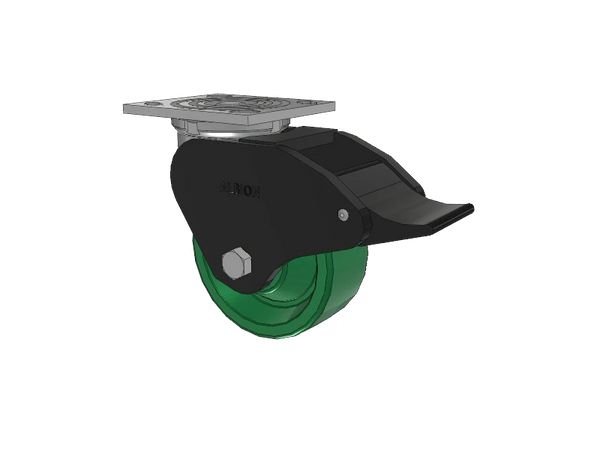 Albion Casters 5" x 2" USA-Made Top Total Lock Caster with Solid Polyurethane Wheel - 4" x 4.5" Plate 16XI05202ST Albion-Casters