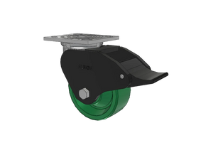 Albion 16XI05202ST 5" x 2" Polyurethane Total Lock Caster – 4" x 4.5" Plate