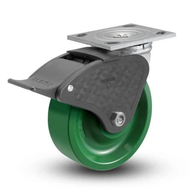Albion Casters 5" x 2" Floor-Protective USA Made Top Total Lock Caster with Ergonomic Polyurethane Wheel - 1000 lb Capacity - 16XI05229ST Albion-Casters