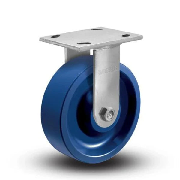 Albion Casters 6" x 2" Rigid Caster with Solid Polyurethane Wheel - USA-Made 4" x 4-1/2" Top Plate | Heavy-Duty Industrial Caster 16XI06202R Albion-Casters