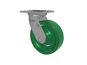 Albion 16XI06202SHS60 6" x 2" Polyurethane Rigid Caster – 4" x 4-1/2" Plate