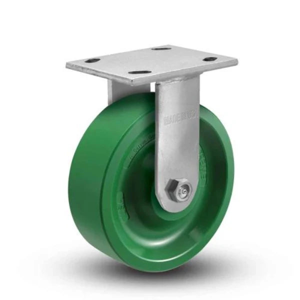 Albion Casters 6" x 2" Rigid Caster - USA-Made Polyurethane Wheel with 4" x 4-1/2" Top Plate | Heavy-Duty Ergonomic Caster for Smooth Operation Albion-Casters