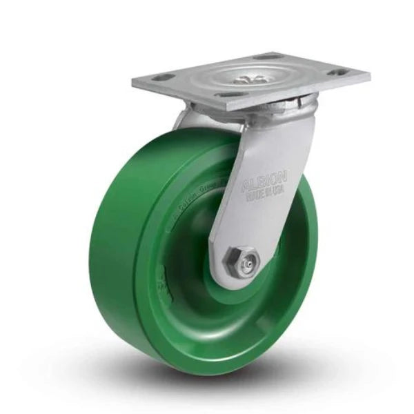 Albion Casters 6" x 2" Swivel Caster - USA-Made Solid Polyurethane Wheel, 4" x 4-1/2" Top Plate, Ergonomic Design, Heavy-Duty Performance - Model 16XI06229S Albion-Casters