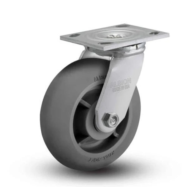 Albion Casters 6"x2" USA-Made Swivel Performance-Rubber Donut Wheel Caster - 7.5" Height, 450 lb Load Capacity - Model 16XR06201SHS60 Albion-Casters