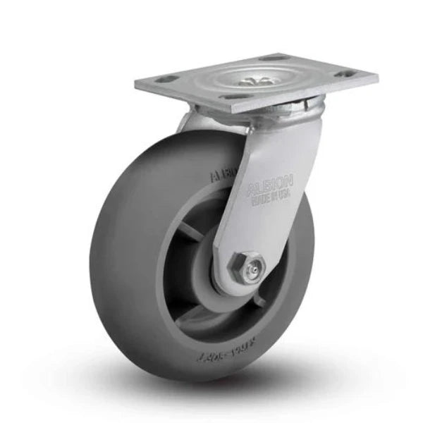 Albion Casters 8" x 2" USA-Made Swivel Caster with Performance-Rubber Donut Wheel & 4" x 4-1/2" Top Plate - Heavy-Duty, Smooth Maneuverability Albion-Casters