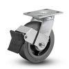 Albion Casters 5" x 2" USA-Made Top Lock Performance-Rubber Ball Bearing Wheel Caster - 375 lb Load Capacity - Durable Heavy-Duty Caster for High-Traffic Areas - Model 16XS05228SFBE Albion-Casters