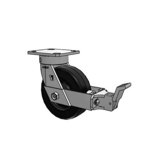 Albion Casters Value Kingpinless 6" x 2" Phenolic Wheel Caster with Face Brake and 4" x 4.5" Plate - 1200 lb Load Capacity - Model 170TM06201SFBB Albion-Casters