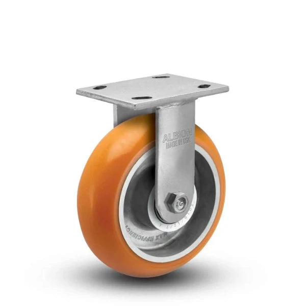 Albion Casters 4" x 2" Floor Protective - Maintenance Free Rigid Caster - Floor Protective with MAX-Efficiency Orange Wheel, SKU 18AN04228R Albion-Casters