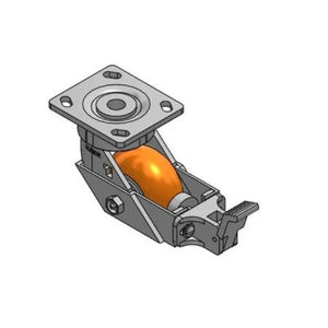 Albion 18AN04228SFBB 4"x2" Orange Swivel Caster w/ Brake – 800 lb