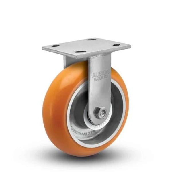 Albion Casters 5" x 2" Floor Protective Caster - Maintenance-Free Rigid Caster with MAX Efficiency Orange Wheel, 1000 lb Load Capacity - USA-Made, 18AN05228R Albion-Casters