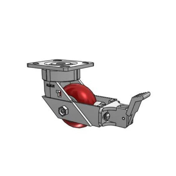 Albion Casters 4" x 2" Maintenance-Free Ergonomic -  Swivel Caster with MAX Efficiency Maroon Wheel - 800 lb Load Capacity, 4" x 4.5" Plate - USA Made Albion-Casters