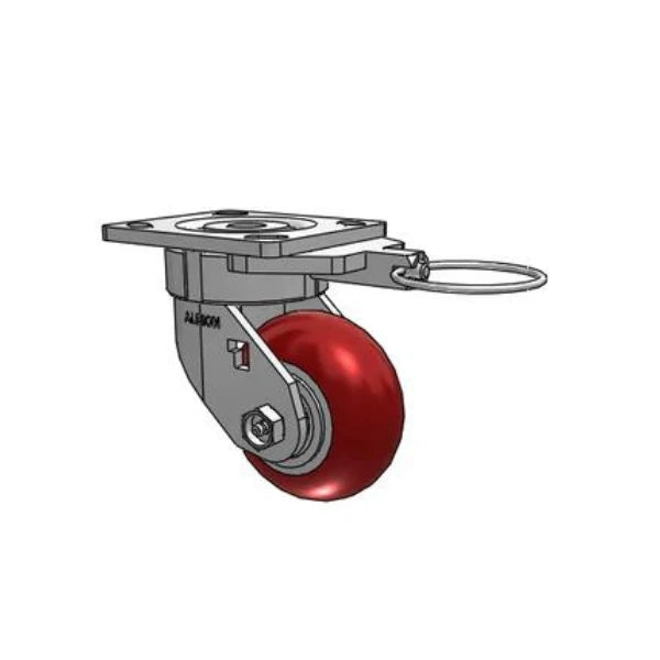 Albion Casters 4" x 2" Maintenance-Free Swivel Caster with Swivel Lock and MAX Efficiency Maroon Wheel - 800 lb Load Capacity - 18AX04228SL Albion-Casters