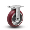 Albion Casters 8x2 Inch Floor-Protective Maintenance-Free Rigid Caster with MAX Efficiency Maroon Wheel - 1250 lb Load Capacity, USA-Made, SKU 18AX08228R