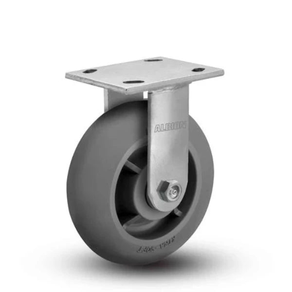 Albion Casters 6" x 2" Maintenance-Free Rigid Performance-Rubber Donut Wheel Caster with 4" x 4.5" Plate - Heavy-Duty Industrial Caster - Model 18XR06228R Albion-Casters