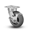 Albion Casters 6" x 2" Maintenance-Free Side Lock Caster with Performance-Rubber Donut Wheel & 4" x 4.5" Plate - High-Performance, Low-Maintenance Wheel for Industrial Use Albion-Casters
