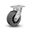 Albion Casters 6" x 2" Maintenance-Free Swivel Flat Performance-Rubber Wheel Caster with 4" x 4.5" Plate - Heavy-Duty, Smooth Rolling, Low Maintenance Albion-Casters