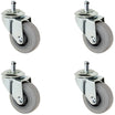 2" Gray Rubber Grip Ring Stem Caster – 320 lb | 7/16" x 7/8" Stem | CasterHQ
