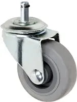 2" Gray Rubber Grip Ring Stem Caster - 80 lbs Capacity Per Caster -  | CasterHQ