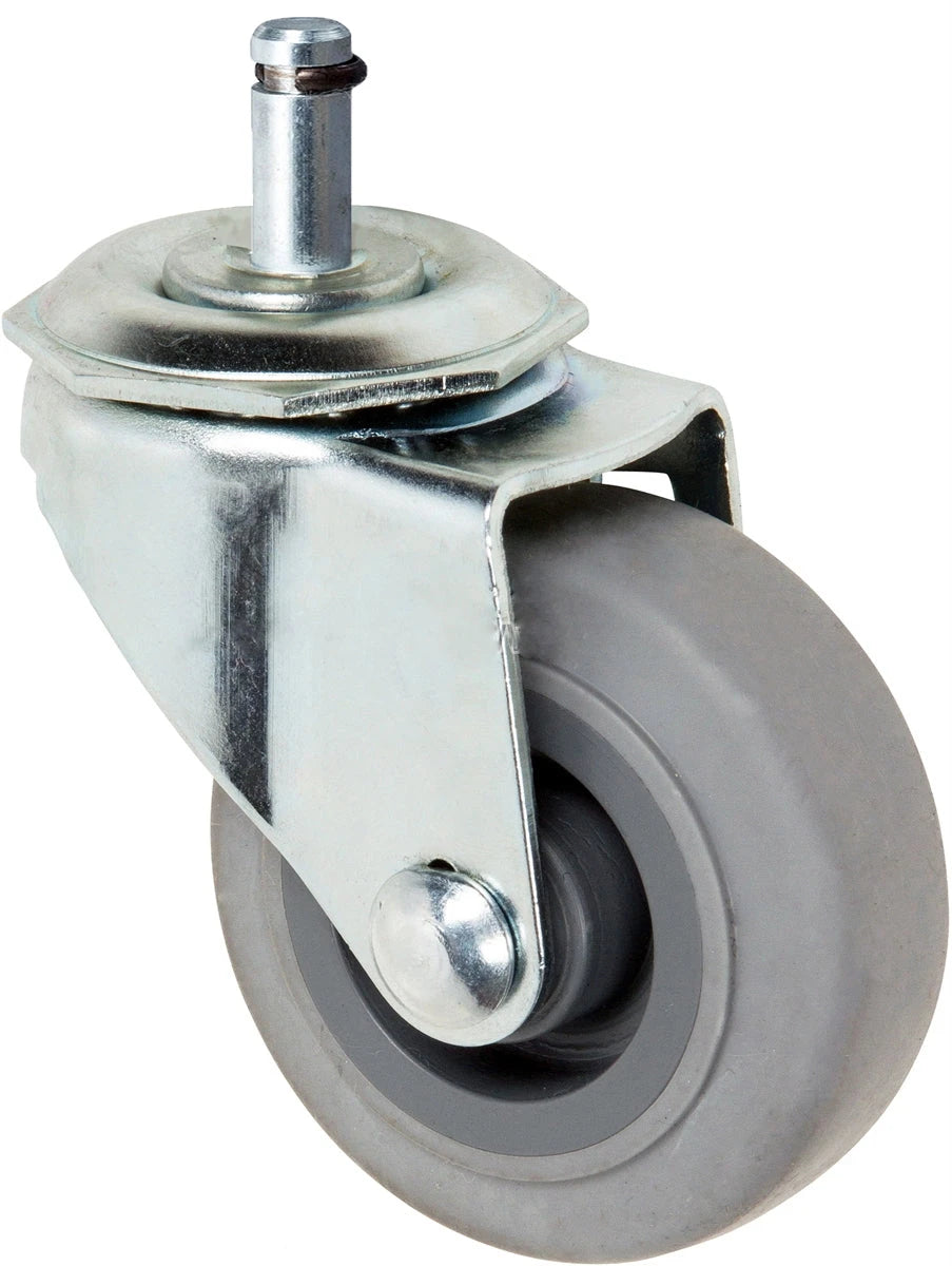 2" Gray Rubber Grip Ring Stem Caster - 80 lbs Capacity Per Caster CasterHeadquarter