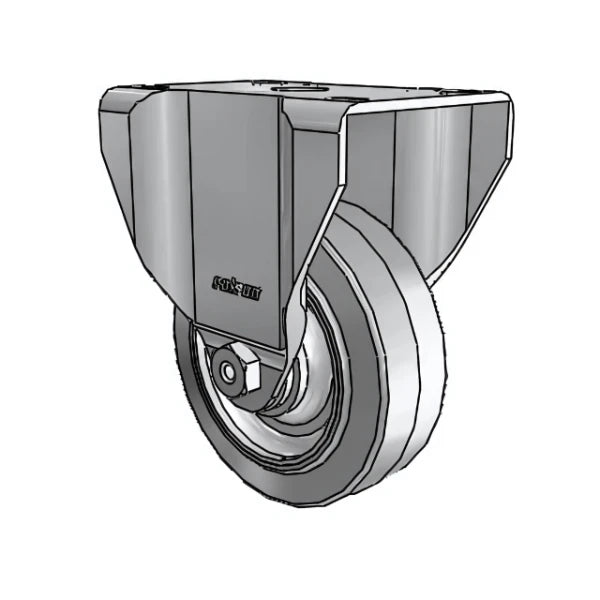 3.5" Performa Rigid Caster: 250lb Capacity, Ball Bearing, 2.6875"x3.625" Top Plate CasterHQ