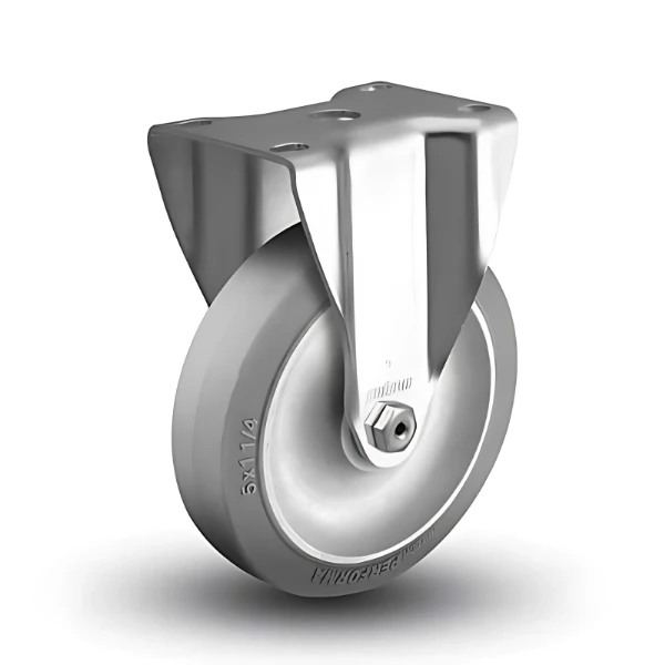 3.5" Rigid Caster with Performa Rubber Ball Bearing Wheel - 250 lb Load Capacity CasterHQ