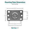 3.5" Conductive Performa Rigid Caster with Top Plate - 210 lb Capacity -  | CasterHQ