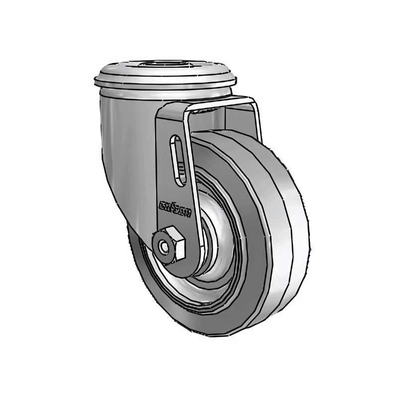 3.5"x1.25" Performa Delrin Bearing Swivel Caster - 250 lb Load Capacity, 1/2" Hollow Rivet Fastening colson-header