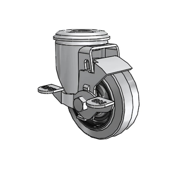 Colson Casters 3.5" x 1.25" Conductive Performa Top-Lock Caster with 1/2" Hollow Rivet - ESD Protection for Sensitive Environments - SKU: 2.03250.445 COND BRK1 colson-header