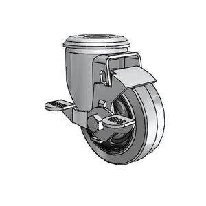 Colson Casters 3.5" x 1.25" Conductive Performa Top-Lock Caster with 1/2" Hollow Rivet - ESD Protection for Sensitive Environments - SKU: 2.03250.445 COND BRK1 colson-header