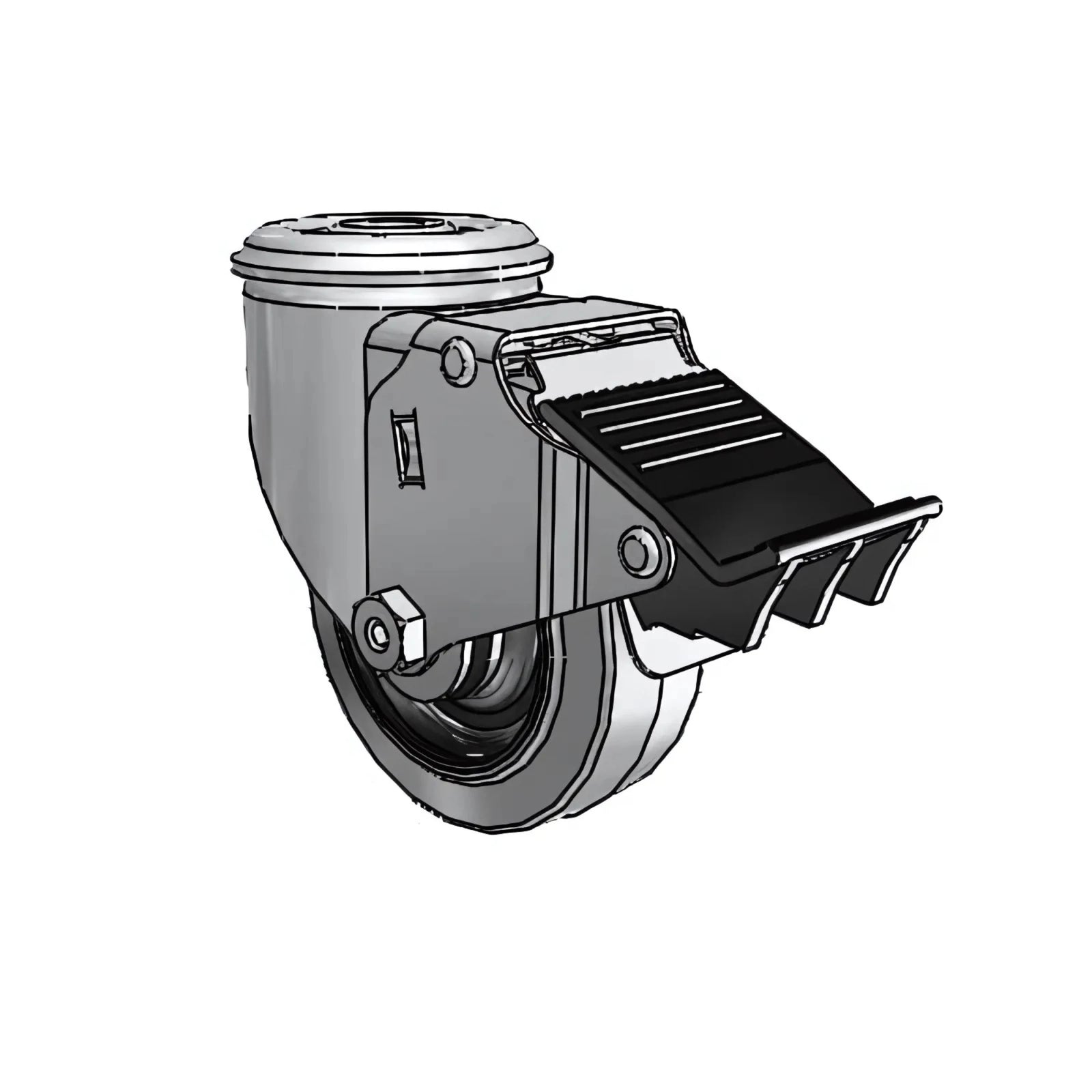 3.5"x1.25" Conductive Performa Swivel Caster with Total Lock, 225 lb Load Capacity, 4.56" Mount Height colson-header