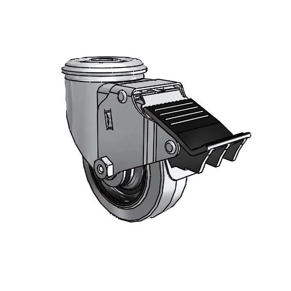 3.5"x1.25" Conductive Performa Swivel Caster with Total Lock, 225 lb Load Capacity, 4.56" Mount Height colson-header