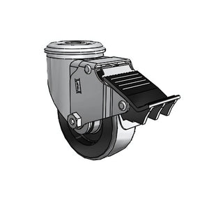 3.5"x1.25" Polyolefin Swivel Caster with Delrin Bearing, Total Lock, and 230 lb Load Capacity colson-header1