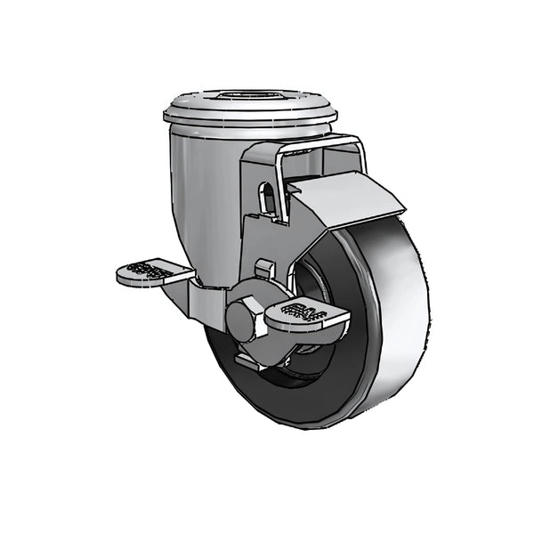 3.5"x1.25" Polyolefin Ball Bearing Swivel Caster with 1/2" Hollow Rivet, 230 lb Load Capacity colson-header1
