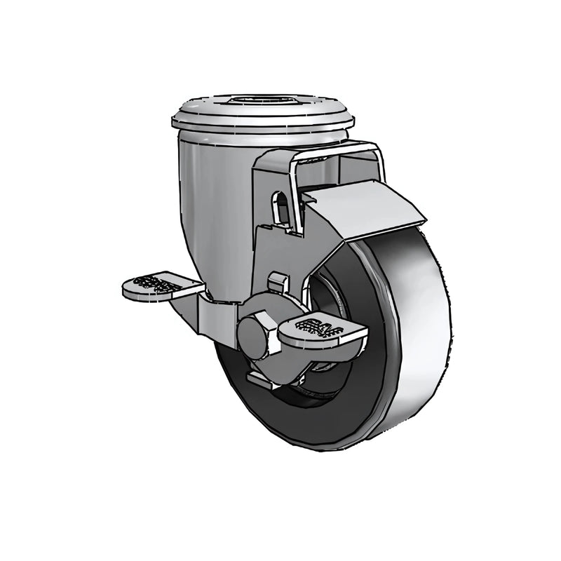 3.5"x1.25" Polyolefin Ball Bearing Swivel Caster with 1/2" Hollow Rivet, 230 lb Load Capacity colson-header1