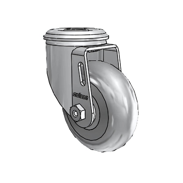 3.5"x1.3125" Performa Ball Bearing Swivel Caster - Soft Rubber Wheel, 210 lb Capacity, 1/2" Hollow Rivet Mount colson-header