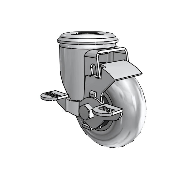 3.5" x 1.3125" Conductive Performa Top-Lock Swivel Caster, 210 lb Load Capacity, 1/2" Hollow Rivet, 4.56" Mount Height colson-header