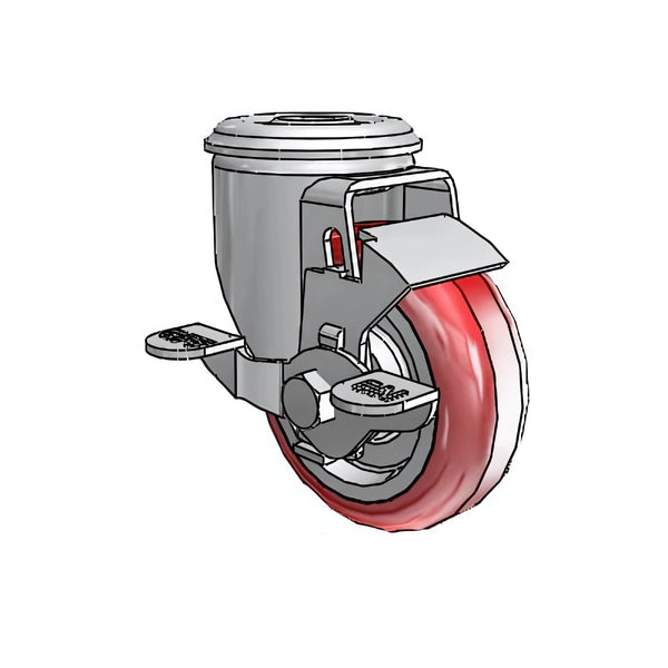 Colson Casters 3.5" x 1.25" HI-TECH Ball Bearing Top-Lock Caster with 1/2" Hollow Rivet - SKU: 2.03250.95 BRK1 | Durable, Heavy-Duty Caster for Industrial & Commercial Applications colson-header