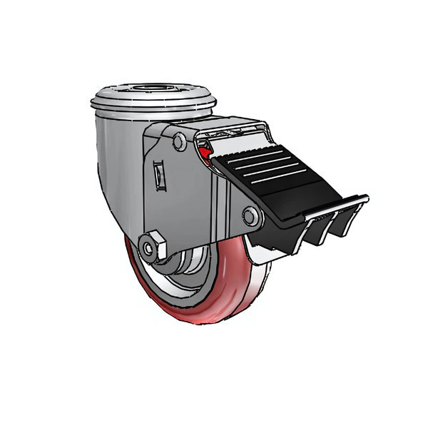 Colson Casters 3.5" x 1.25" HI-TECH Ball Bearing Caster with Total Lock & 1/2" Hollow Rivet - SKU: 2.03250.95 BRK5 | Durable, Smooth Maneuverability for Industrial & Commercial Use colson-header