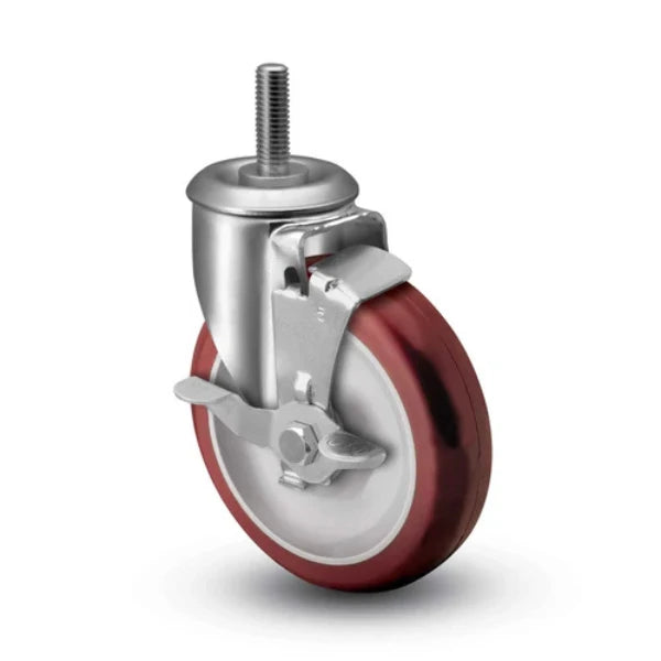 Colson Casters 3.5" x 1.25" Side Lock Caster with 1/2" Thread and Poly HI-TECH BB Wheel, Precision Ball Bearing - SKU: 2.03254.95 MTG53 BRK1 colson-header1