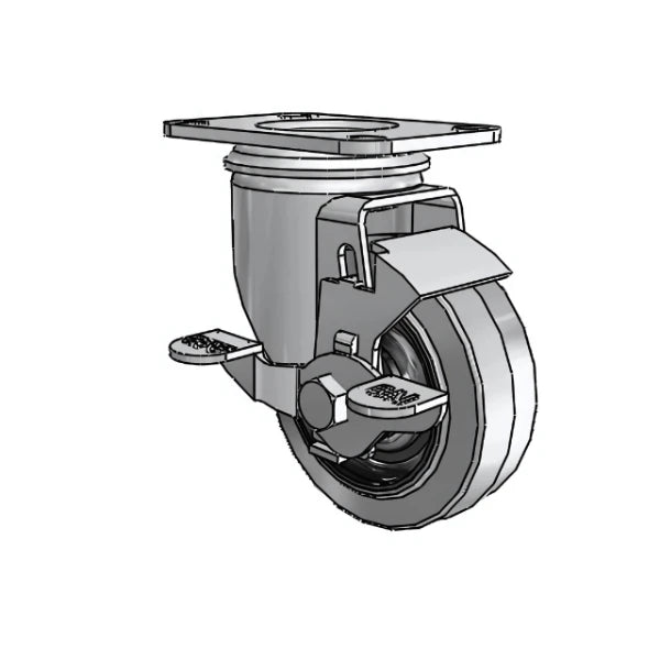 3.5" Conductive Performa Swivel Caster with Side-Lock Brake - 225 lb Capacity CasterHQ