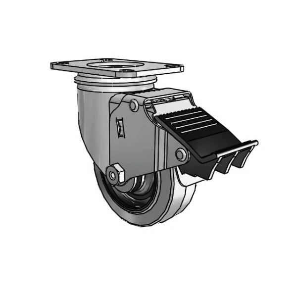 3.5" Conductive Performa Swivel Caster with Total Lock - 225 lb Capacity, 2.5"x3.625" Top Plate CasterHQ